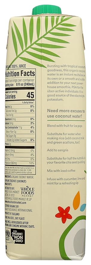 365 by Whole Foods Market, Organic Coconut Water, 33.8 Fl Oz