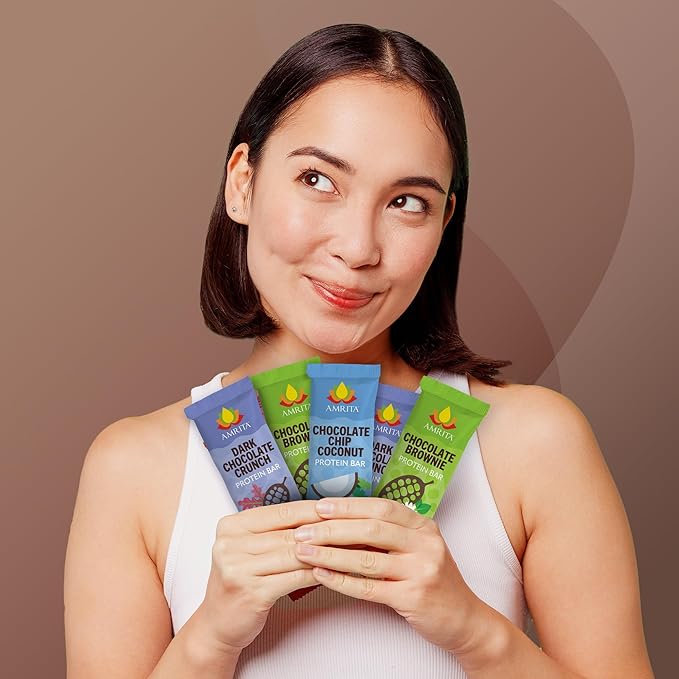 AMRITA Chocolate Vegan Protein Bars Variety 15g Plant