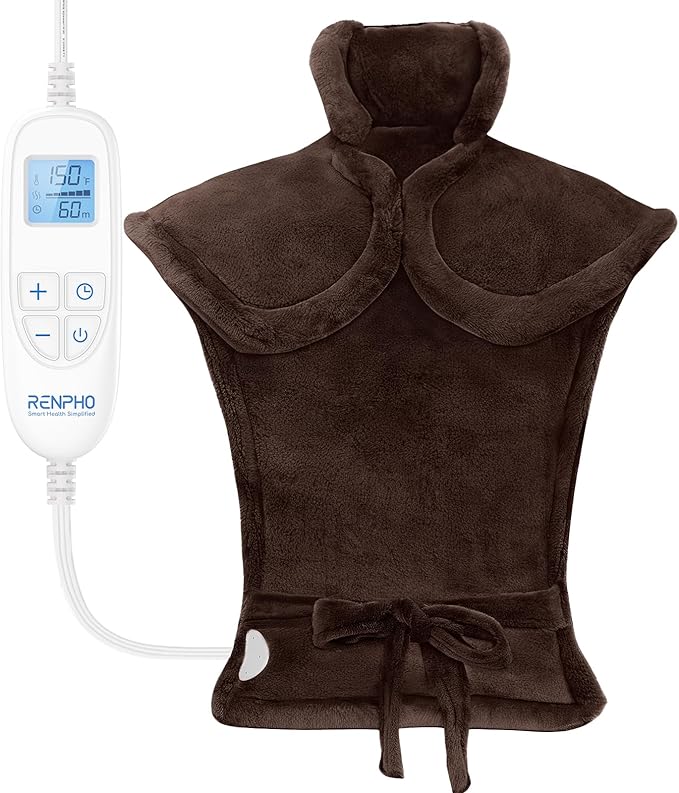 RENPHO Heating Pad for Back Pain 24"x33", Brown