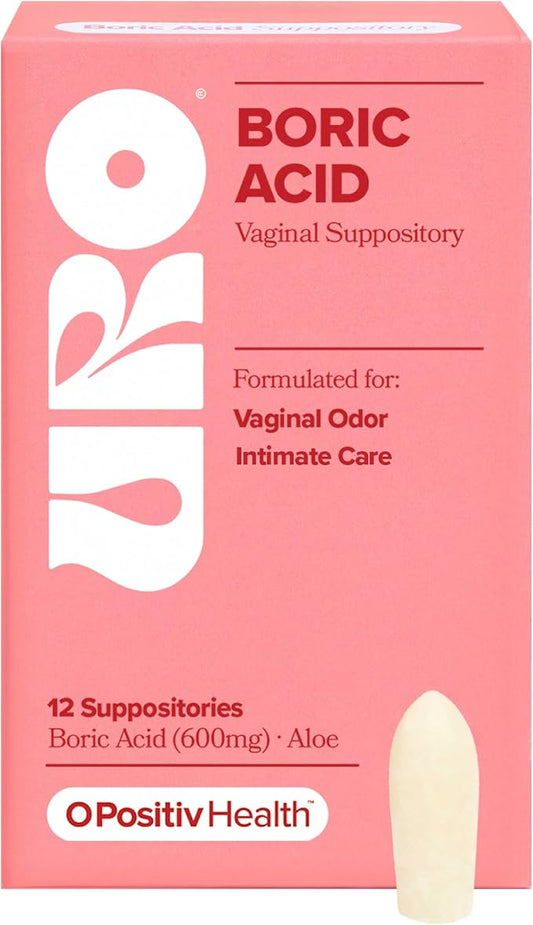 URO Boric Acid Vaginal Suppository – 12 Count 1)