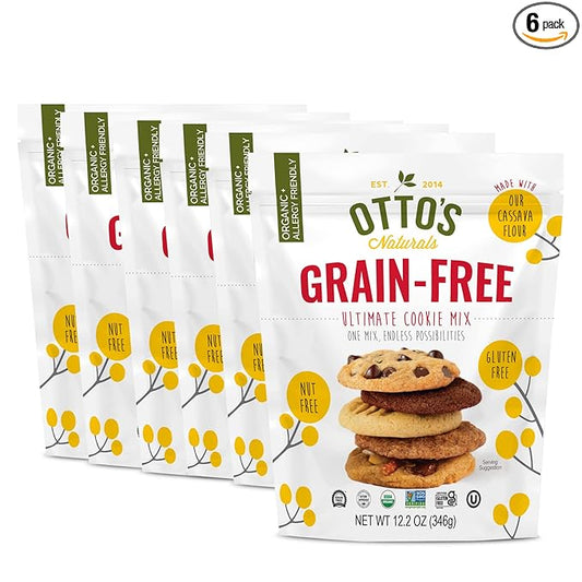 Otto's Naturals Grain-Free Ultimate Cookie Mix, Made with Organic Cassava Flour, Gluten-Free All-Purpose Cookie Mix, Non-GMO Verified - 12.2 Oz Bag (6 Pack)