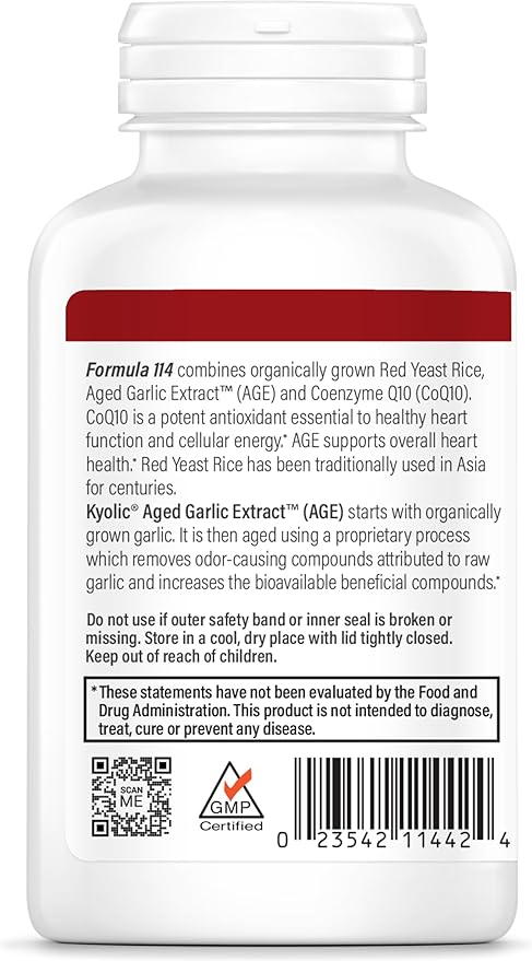 Kyolic Aged Garlic Extract Formula 114, Coq10, 150 150 Capsules