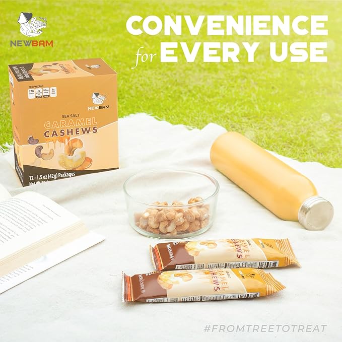 NEWBAM - Sea Salt Caramel Cashews 12 Individual (1.5oz per