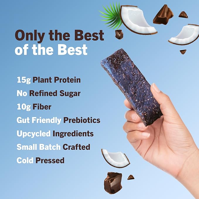 AMRITA Chocolate Chip Coconut Vegan Protein Bars -15g Plant