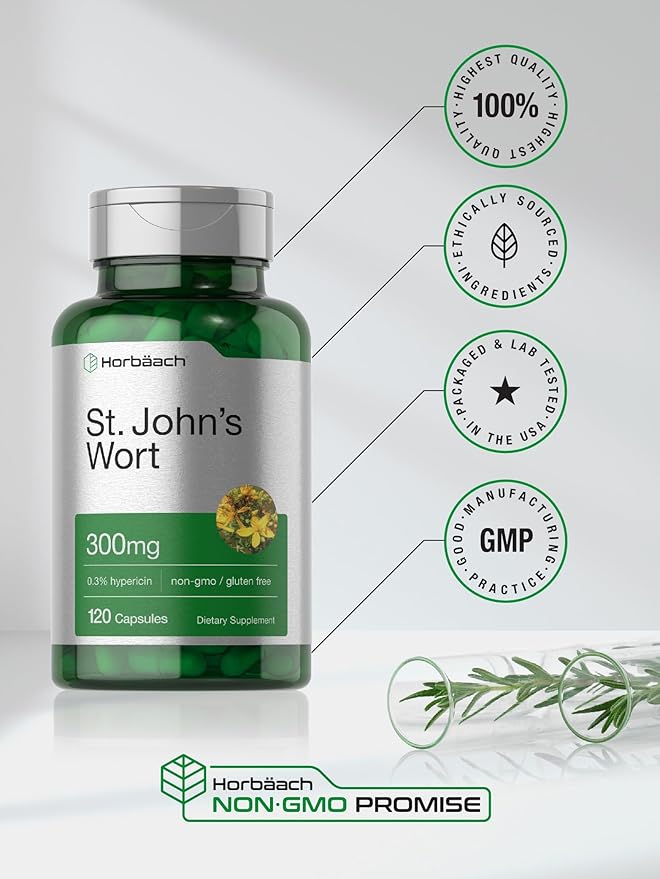 Horbäach St John's Wort Capsules 300mg 120 Count