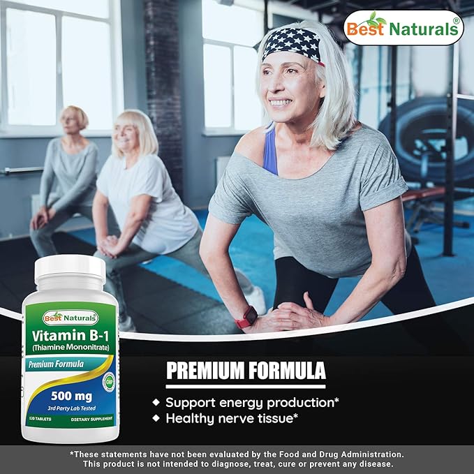 Best Naturals Vitamin B1 as Thiamine 500 mg 120 Tablets (120 Count 1))