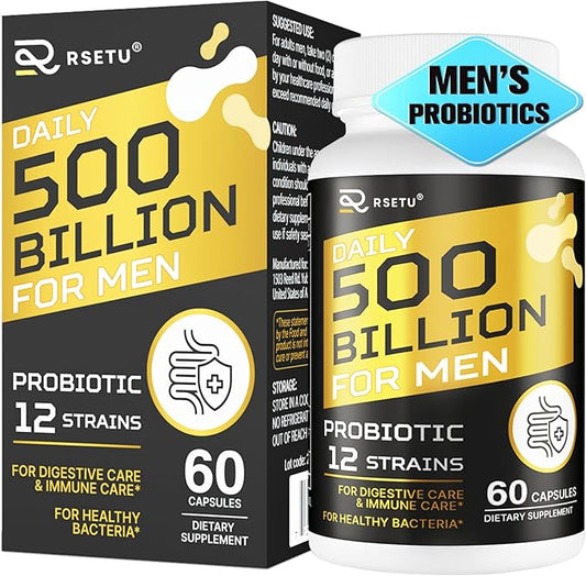 Probiotics for Men, 500 Billion CFU 12 Strains 30-Day Supply