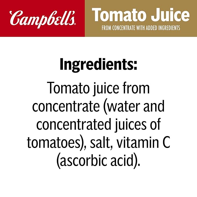 Campbell's 100% Tomato Juice, 5.5 fl oz Can (48 Pack)