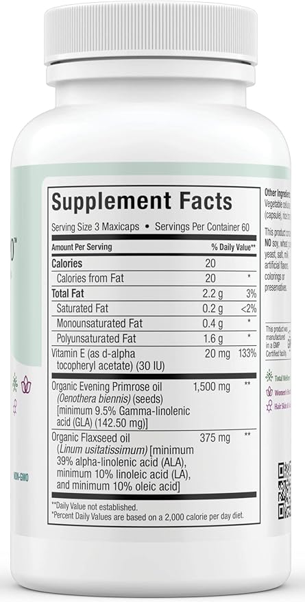 Maxi-Health Evening Primrose and Flax Seeds 3 6 6 9 9 Supplements 180 Count