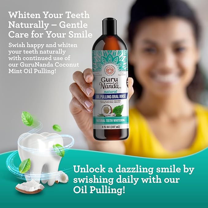 GuruNanda Coconut Oil Pulling, Fresh Breath 7 Essential 8 oz