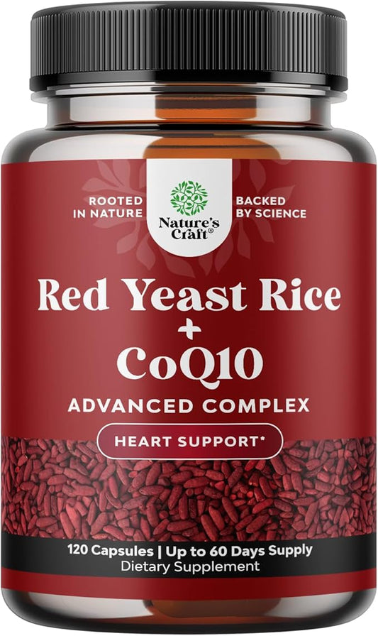 Red Yeast Rice with CoQ10 Supplement 1200 mg. CoQ10 100mg 100mg Per 3rd Party (2 Months)