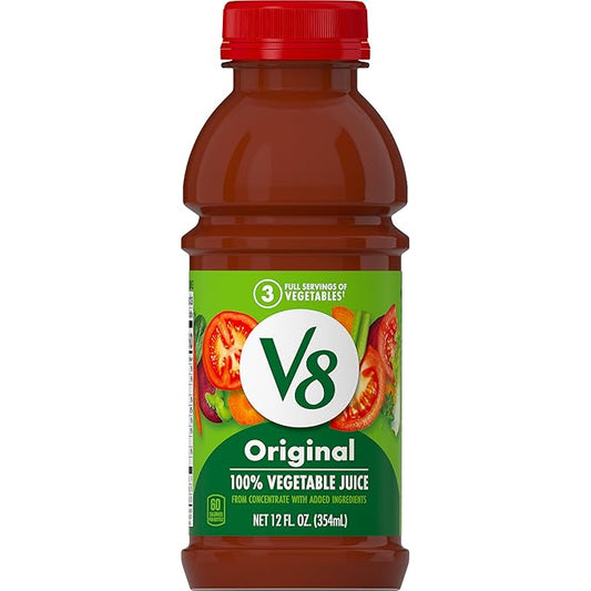 V8 Original 100% Vegetable Juice, 12 fl oz Bottle