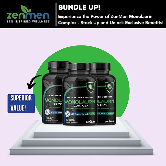 Monolaurin Capsules Supplement 1000mg - 120 Capsules