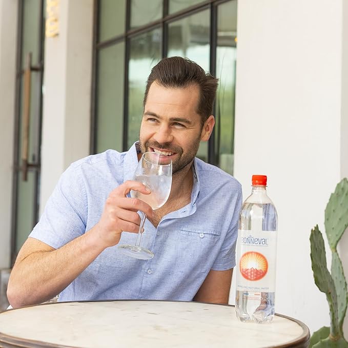 BONNEVAL Natural Sparkling Water. Mineral water from the French Alps. Recycled water bottles 24 pack, 16.9 FL OZ