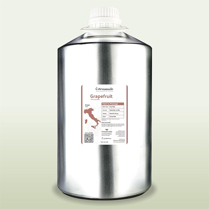 Grapefruit Essential Oil - Direct from Citrusmade in Sicily- Pure Essential Oil for Diffusers and Aromatherapy | 100% Pure Therapeutic Grade (25LBS)