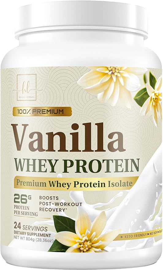 Whey Protein Powder, Vanilla Whey Isolate 24g Protein 24 Servings