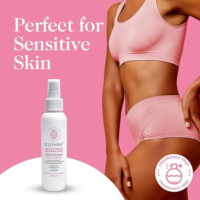 Kushae Natural Feminine Deodorant Spray 4 oz