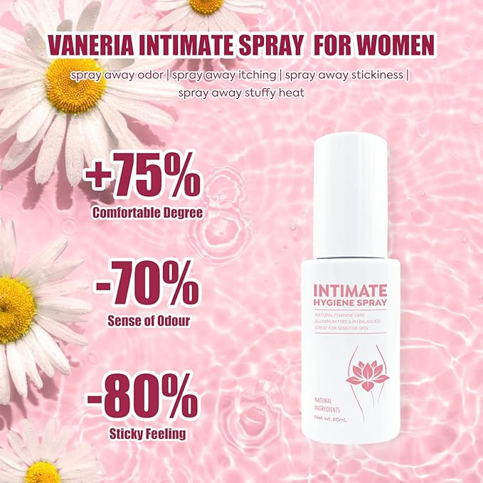 VANERIA Intimate Spray for Women,100% Natural 80ml/2.70 fl.oz