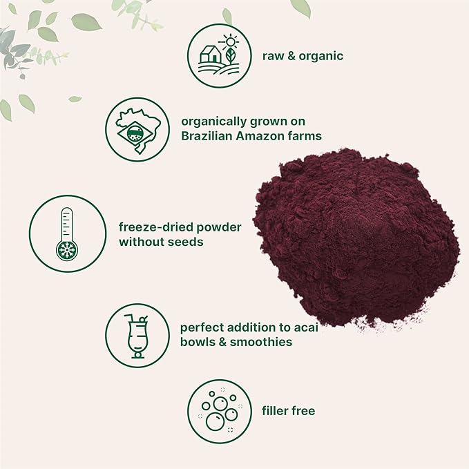 Organic Acai Powder, 8oz 100% Natural