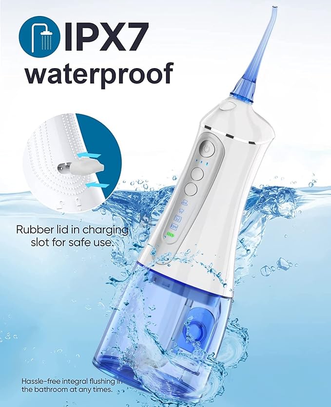 Water Dental Flosser Cordless for Teeth Cleaner,4 Modes 5 Jet IPX7 Waterproof,Portable