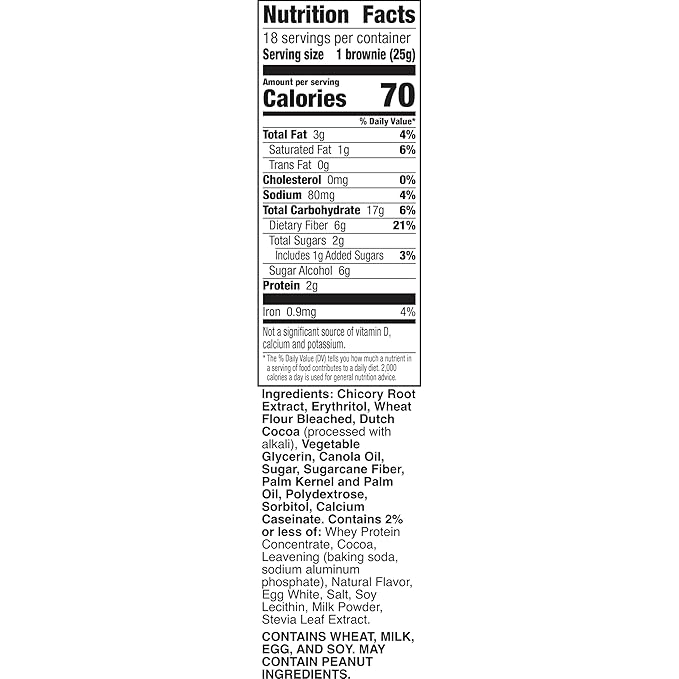 Fiber One 70 Calorie Brownies, Chocolate Fudge, Snack Bars, Mega Pack, 18 Bars, 16 oz