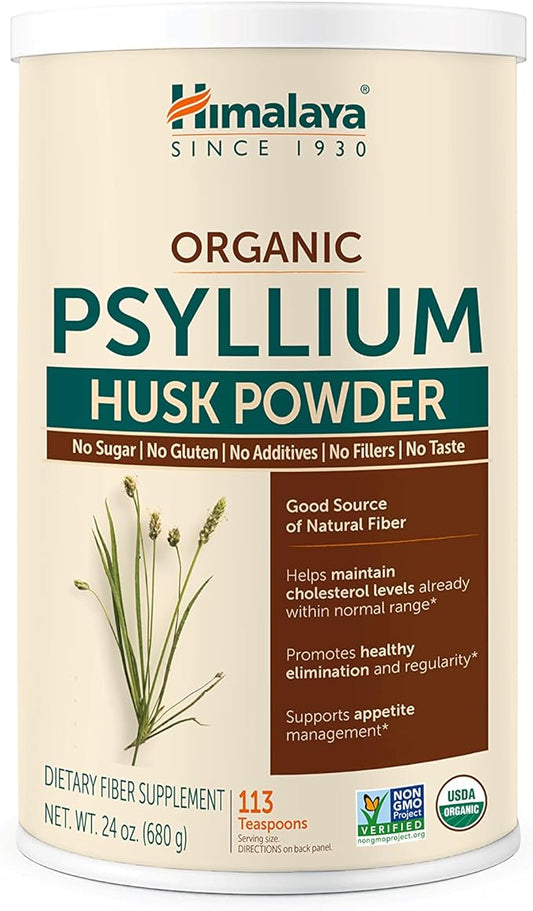 Himalaya Organic Psyllium Husk Powder, Daily 113 Teaspoon 24 Oz
