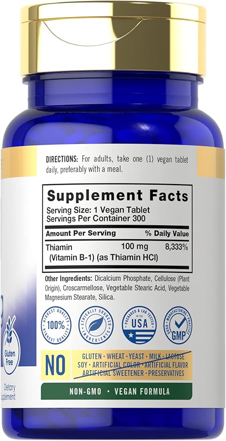 Carlyle Vitamin B-1 100mg | 300 Tablets