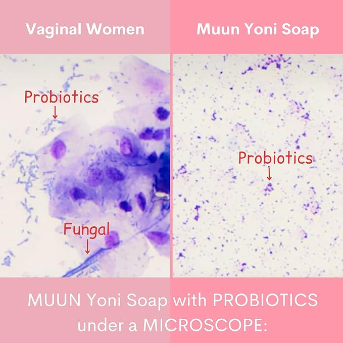 Muun Strawberry Yoni Soap Bar - Pack 3 pH Balancing Cleanser - Probiotics & Natural Ingredients - Gentle Cleansing Formula Eliminates Odor Vaginal Health - Feminine Wash - Moisturizing Intimate