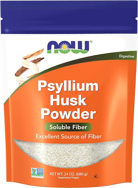 NOW Supplements, Psyllium Husk Powder, Non-GMO 24-Ounce