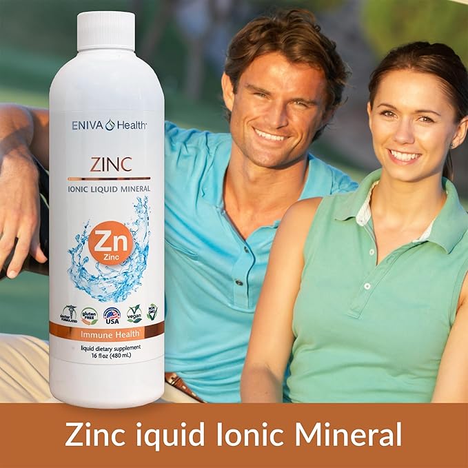 Eniva Health Liquid Ionic Zinc Supplement (16oz) Immune Health, Vision, Skin. Doctor Formulated. NO Calories. NO Sugar. Perfect for Low-Carb, Keto & Flu. by