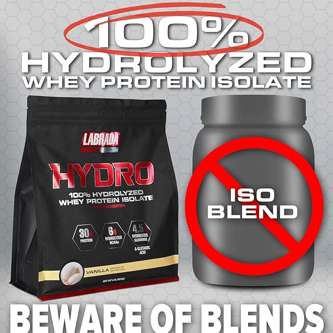 Labrada Hydro 100% Pure Hydrolyzed Whey 48 Servings 4lb (Vanilla)