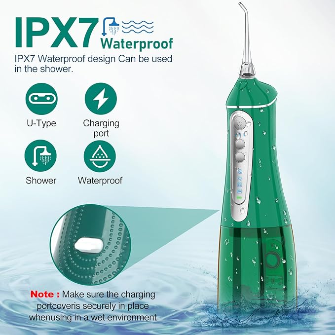 Water Dental flosser for Teeth Cleaning 4 Modes 6 Tips 7 Waterproof