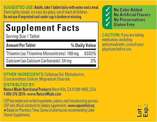 Nature Made B1 100 Mg 100 (5 Pack)