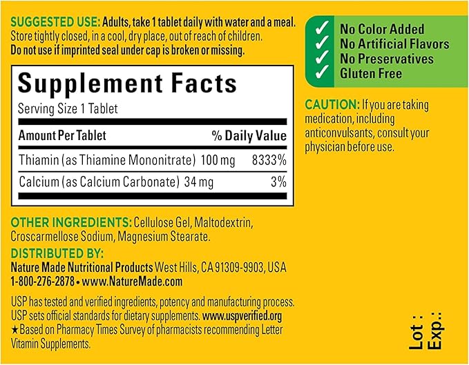 Nature Made B1 100 Mg 100 (5 Pack)