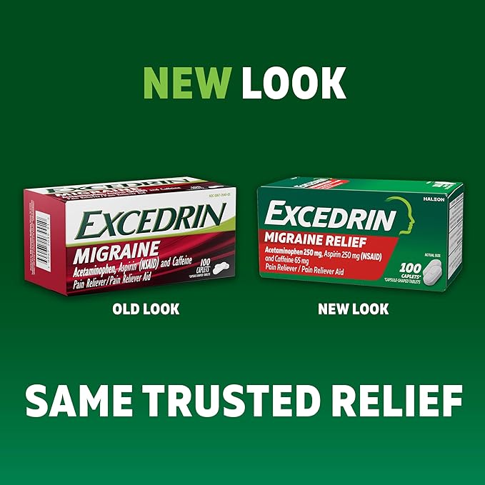 Excedrin Migraine Relief Caplets to Alleviate 200 Count