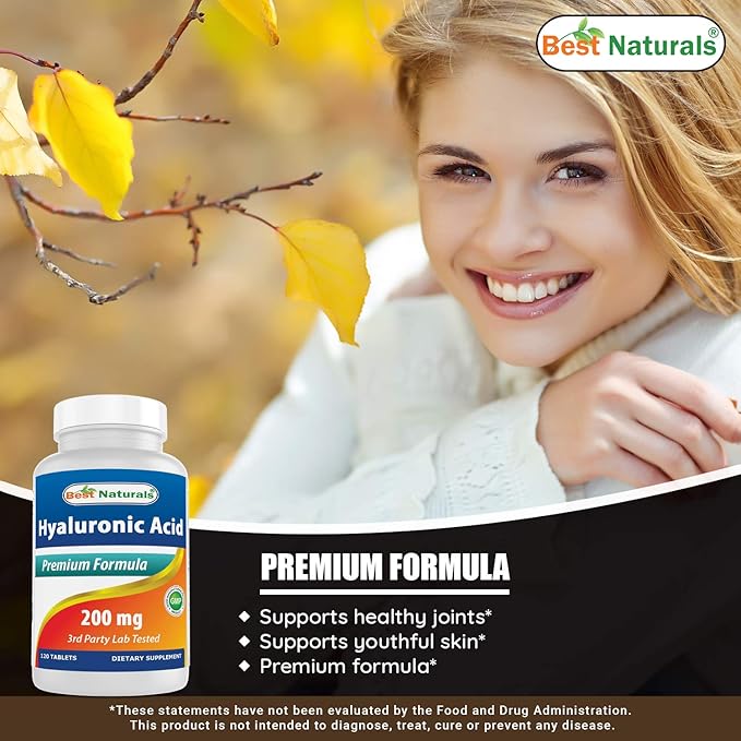 Best Naturals Hyaluronic Acid 200 mg 120 Tablets (120 Count 2))
