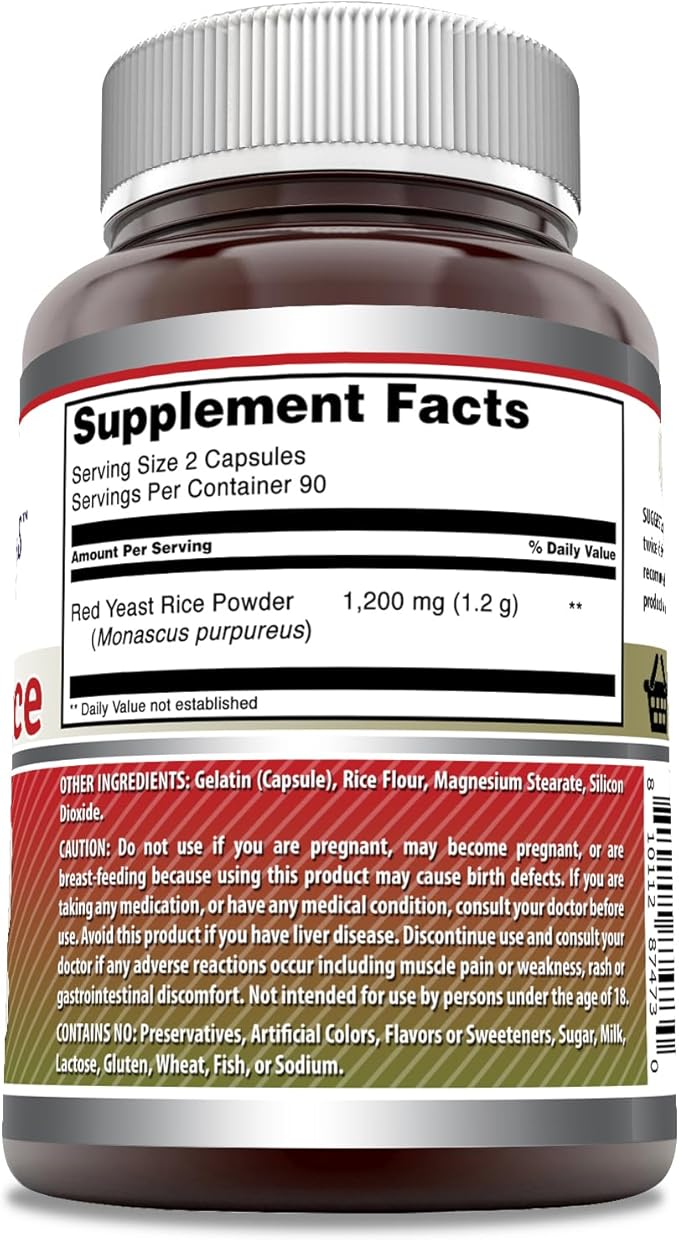 Amazing Formulas Red Yeast Rice 1200mg (180 Count)