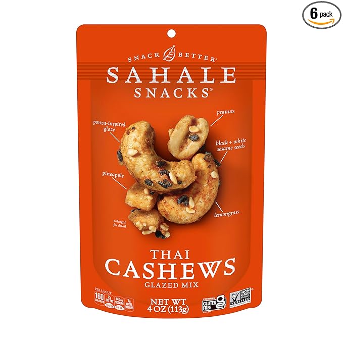 Sahale Snacks Thai Cashews Glazed Mix, 4 Ounces 6)