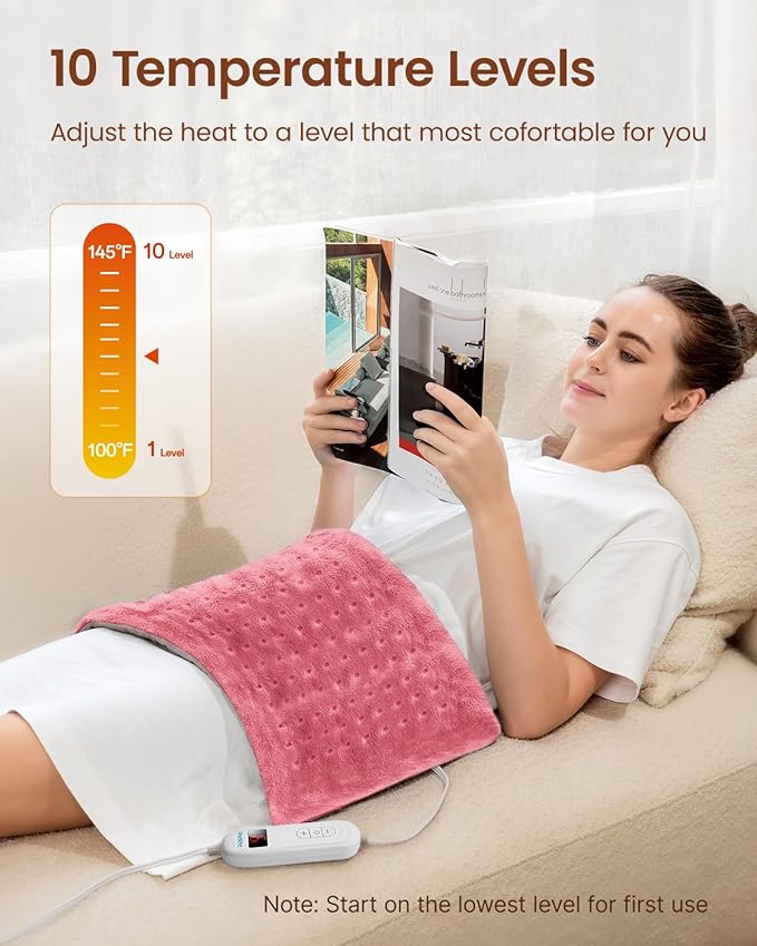 RENPHO Electric Heating pad for Back 12"x24" Pink