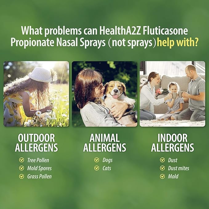 HealthA2Z® Fluticasone Propionate Nasal Spray 50 mcg 24 Hour 144 Sprays 0.62 fl (18.2mL) |