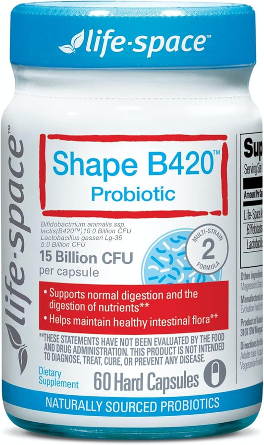 Life-Space Shape B420™ Probiotics, Clinically Studied 2-Month Serving 60 Vegetarian