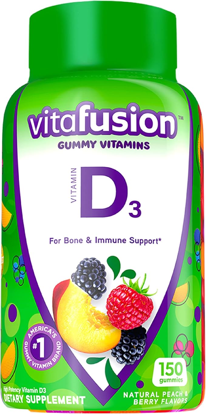 Vitafusion Probiotic Gummy Supplements, Raspberry, Peach D3 Gummy