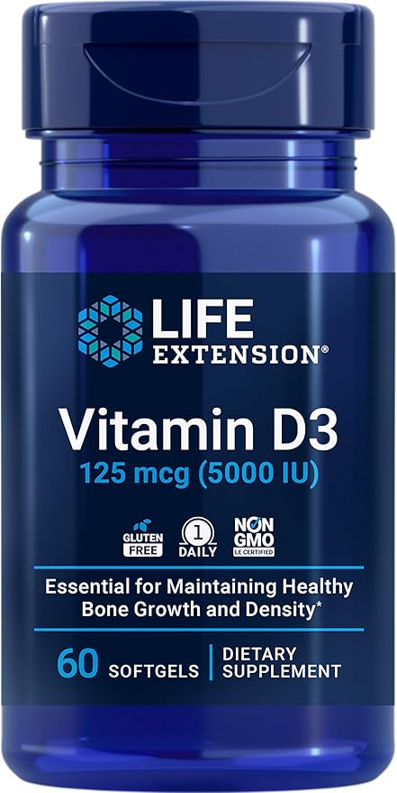 Life Extension Low Dose Vitamin K2 D3 Supplement 90 Softgels 60 Softgels