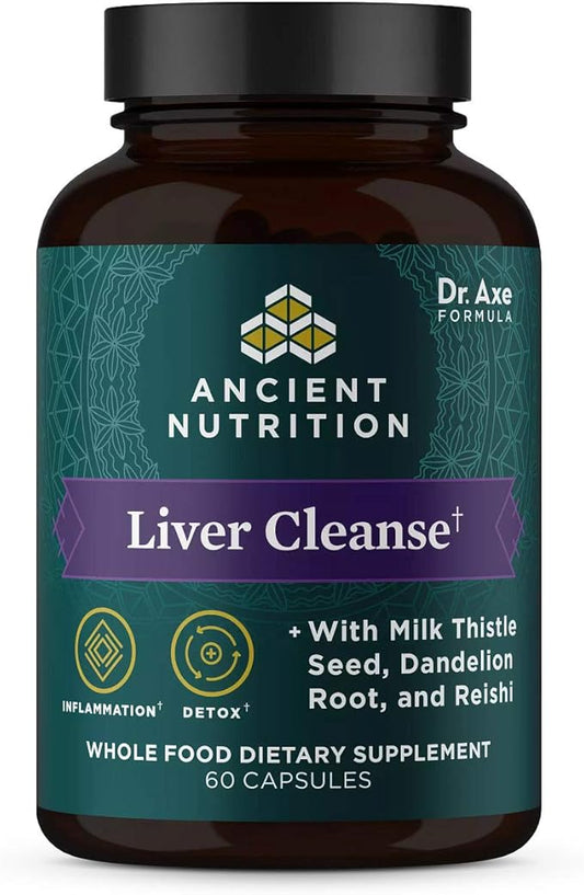 Liver Detox Supplement by Ancient Nutrition, 1300mg, Gluten 60 Count