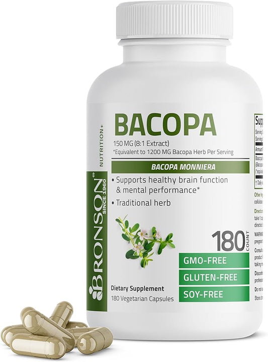 Bronson Bacopa (1200mg Equivalent from 8:1 180 Vegetarian