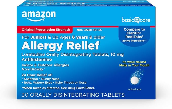 Amazon Basic Care 24-Hour Children Allergy 10 mg, 6+, 30 30 Count