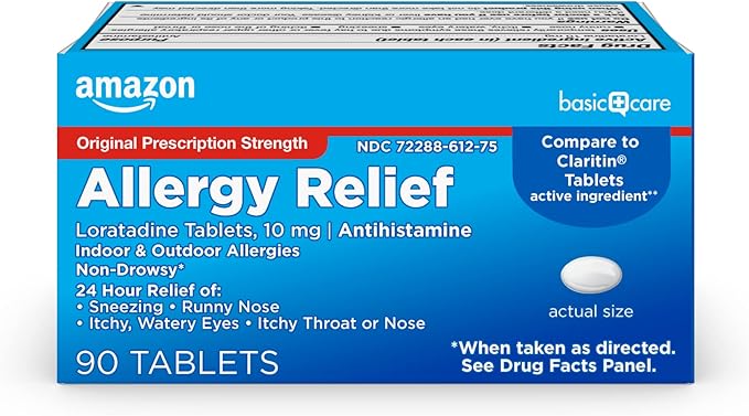 Amazon Basic Care Allergy Relief Loratadine 10 mg, 90 Count