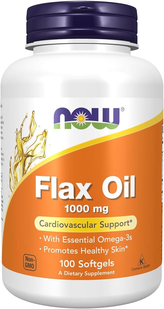 NOW Supplements, Flax Oil 1,000 mg 100 Softgels