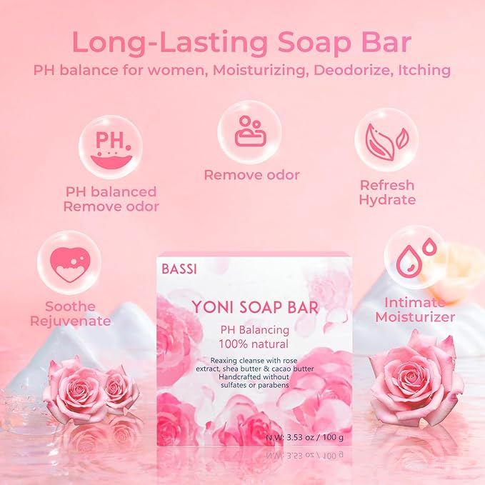 Yoni Soap Bars & 2PCS Natural 30ml/1 fl 3.53 oz