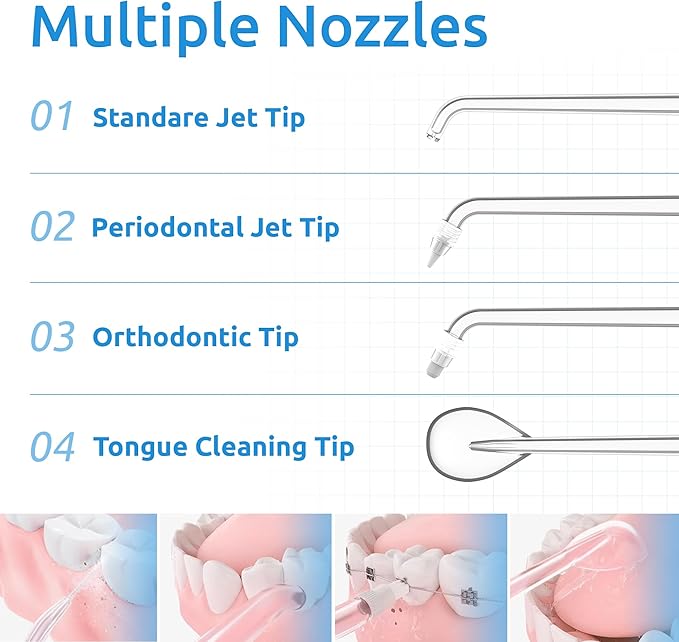 Water Flosser [Dental Cordless Portable] 6 IPX7 Waterproof